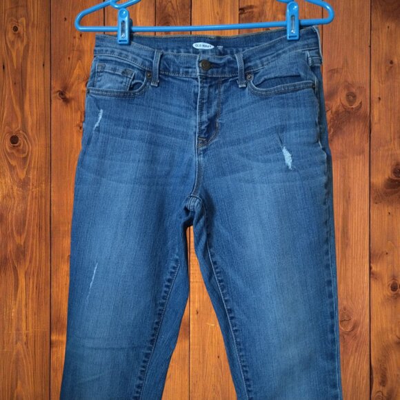 Old Navy Women's Size 4 Short Curvy Skinny Distressed Blue Jeans Casual Classic - Picture 2 of 4